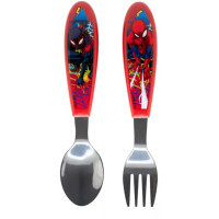 Spiderman Moving Target metalen ergonomische bestekset - 2 stuks